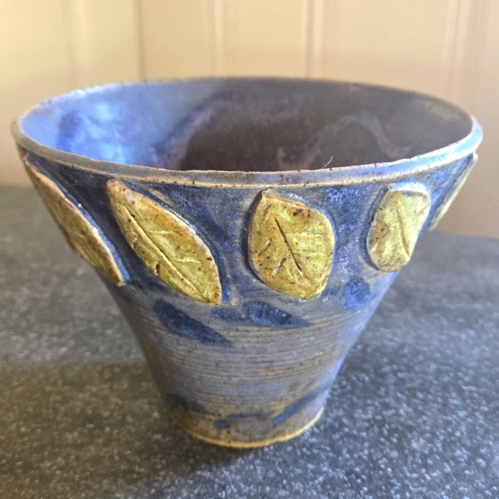 Vintage Leaf Pottery Bowl